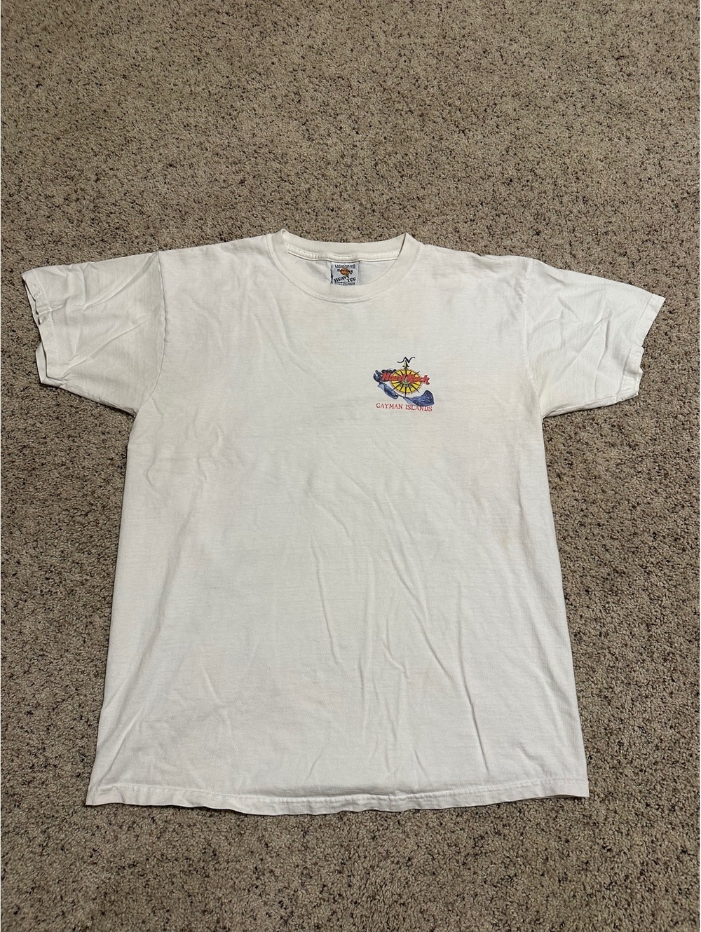 Hard Rock Cafe Cayman Islands Heavy Tex T-Shirt Large White
